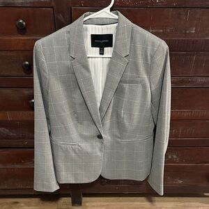 Banana Republic Light Gray Plaid Blazer